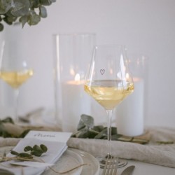 Eulenschnitt Weinglas mit Herz